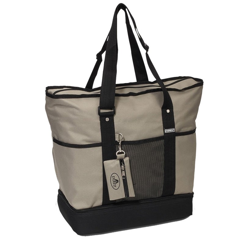 Everest Luggage Deluxe Shopping Tote, Khaki/Black, Khaki/Black, One Size,1002DLX-KH/BK